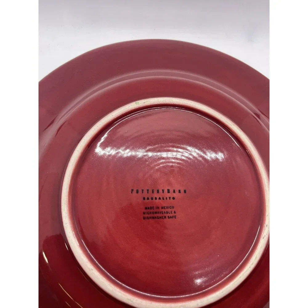 Pottery Barn Sausalito Merlot Red Plate 12.25